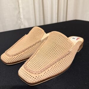 Dolce Vita Brevyn Beige Perforated Mule Loafers Flats